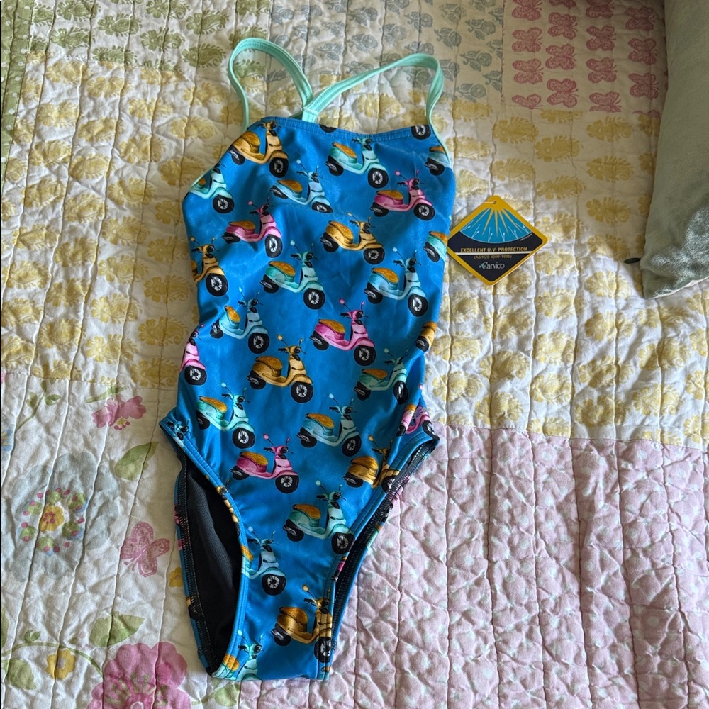 Kids Swimwear - Blue Scooter Print